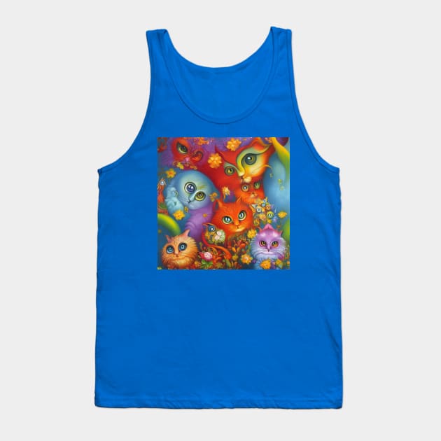 Colorful Crazy Kitty Cat Kitten Collage Tank Top by Christine aka stine1